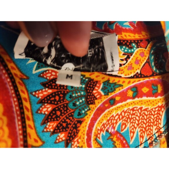 Vintage 80s Ruth Norman Signature Kaftan Style Top Size Medium Shoulder Pads - Picture 8 of 12